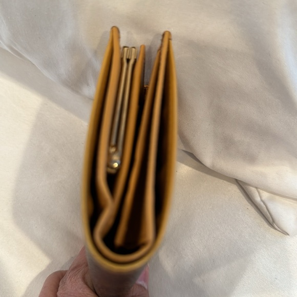 Celine Compact Kiss-Lock  Wallet light Cognac edging with Brown. 4 1/2”x 3 1/2” - Picture 9 of 15